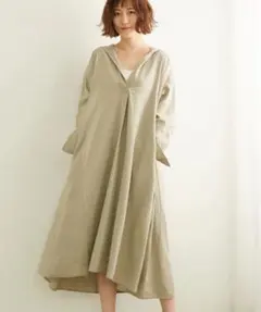 新品！ワンピース ロング丈 フレンチ リネン ゆったり
