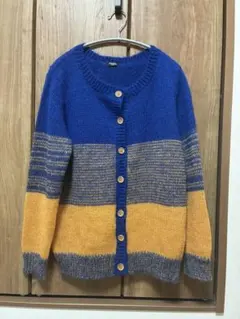 Marble SUD ニットカーディガン ブルー　オレンジ マルチカラーのサムネイル