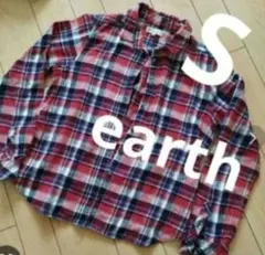 レディースS ネルシャツ トップス　earth　ガールズ