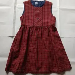 familiar 赤緑チェック ジャンバースカート