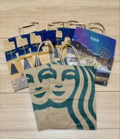 スターバックス・カルディ ショップバッグ7枚セット　24時間以内に発送