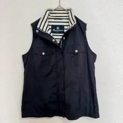 Aquascutum ライナー付ナイロンベスト 10 ブラック