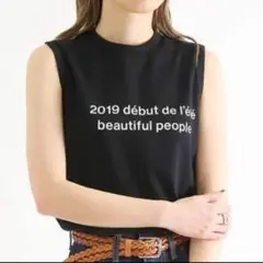 Beautiful People ロゴ入りタンクトップ　黒36サイズ