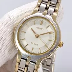 【新品電池】 エクセリーヌ 腕時計 レディース コンビ 美品 ドレスウォッチ