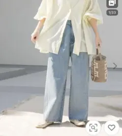 アーバンリサーチ　2タックデニムパンツ ライトブルーのサムネイル