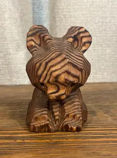 木彫の熊　熊ボッコ　ビンテージ　昭和レトロ　熊彫