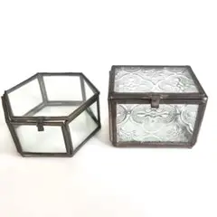 真ちゅう製ガラスケース　アクセサリーや小物入れに