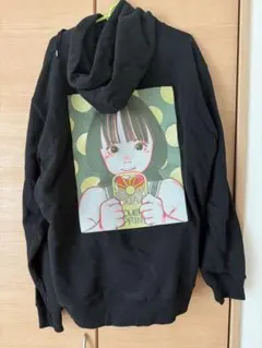 over print パーカー ブラック