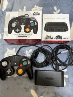 ゲームキューブ コントローラ スマブラブラック 接続タップ セット