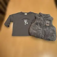 新品　アンパンマン　DADANDAN トレーナー・ベストセット グレー　90