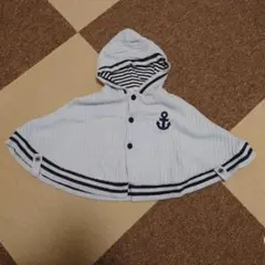 べべ　ニットポンチョ　水色