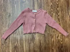 H&M ピンク リブ編みカーディガン
