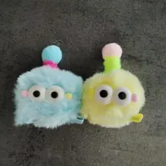 ふわふわキャラクター型ヘアピン（青・黄色）