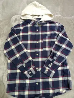 ★K-189★ フード付きチェックシャツ