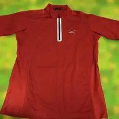 Mizuno 赤 ハーフジップシャツ メンズウェア　サイズＭ