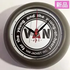 ㉖新品未使用VANJACヴァンヂャケット壁掛け時計ふち無し黒 径約30cm