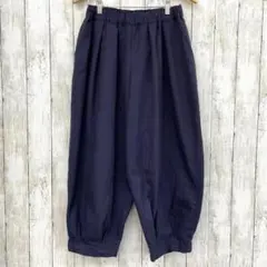 【 SM2 ／ Samansa Mos2 】裾タックボリュームパンツ ネイビー