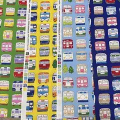 COSMO でんしゃ はぎれ カットクロス 綿プリント生地 まとめ売り4色