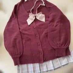 スクールカーディガン　スカート　セット おまけのリボン付き