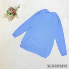 ミッシェルクラン 【40】 Vネック 長袖セーター 変形型 チュニック ウール