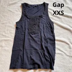 Gapギャップ 紺色 ネイビー シフォン ボタン付き タンクトップ XXS