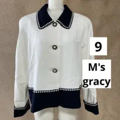 美品◇M's gracy◇バイカラージャケット◇白×ネイビー◇9のサムネイル