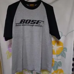 【BOSE 】ラグラン Tシャツ グレー×ブラックLサイズ