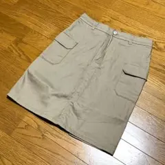 新品◆カーキ スカート 膝丈 スカパン キュロット 秋冬 レディース Lサイズ