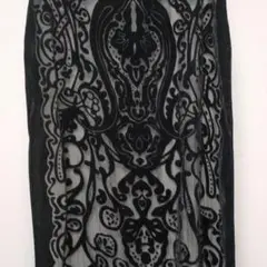 レースデザインショール 起毛 ブラック レトロ