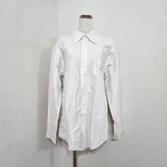 ユニクロ 長袖ストライプシャツ L ホワイト系 メンズ 綿100%