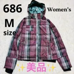 【686 】✨美品✨スノボ ウェア レディース 極暖 スキー チェック柄 ピンク