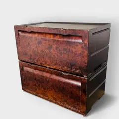 専用　タッパーウェア スーパーチェストワイド セピアカラー 引出し2段 収納 ② タッパーウェア スーパーチェスト ワイド 2個セット ブラウン