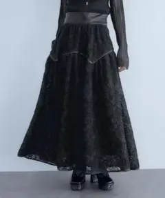 【HARE】★コルセットデザインボリュームチュールフレアスカート★