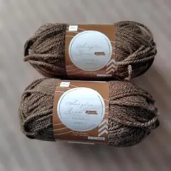 DAISO Acrylic Yarn アクリルヤーン ブラウン 2玉セット