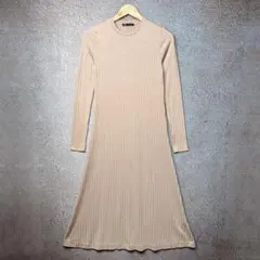 ZARA リブニットロングワンピース 長袖 薄手
