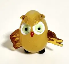 フクロウ ガラス置物