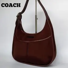 美品 コーチ 6203 エルゴ型 ワンハンドバッグ 濃茶 ワンショルダー