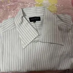 LANVIN 半袖ワイシャツストライプ 42