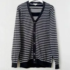 DIESEL コットンニット ボーダーカーディガン M
