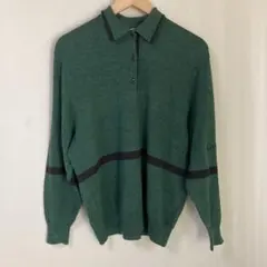 VINTAGE Guy Laroche PARIS グリーン ポ ニットセーターのサムネイル