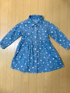 女の子　デニム　ワンピース　長袖　100センチ
