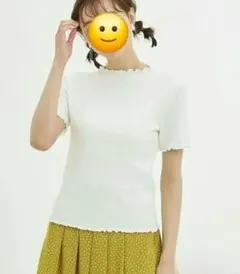 ✨美品✨GU リブメローコンパクトＴ 白 XL 半袖Ｔシャツ