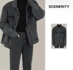 scenerity oversize denim jacket Gray