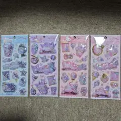 サンリオ　キラキラカプセルシール4枚　シナモロール　クロミ　マイメロ　キティ