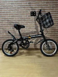 16インチ 折り畳み自転車 ブラック - メルカリ