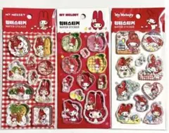韓国正規品　マイメロ　赤メロウォーターステッカーセット　３枚セット