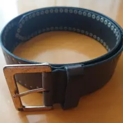 ☆ラルフローレン・メタルスタッズ付き焦げ茶レザーベルト