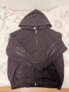 HYPE-09 double zip frill hoodie gray - メルカリ