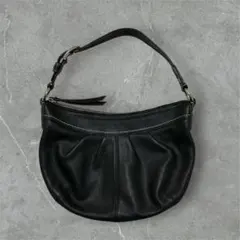 COACH Y2K 全黑皮革腰包