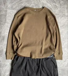 00s アーカイブ　y2k old uniqlo 短丈サーマルロンTシャツ